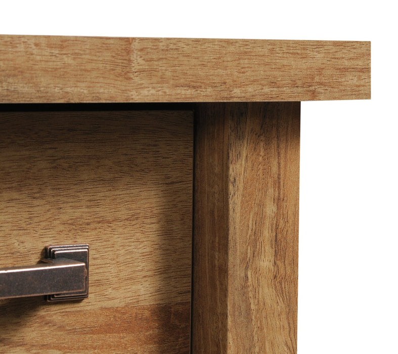 Alfie 53.15\" Office Desk with 2-Drawers & Cabinet- Light Brown