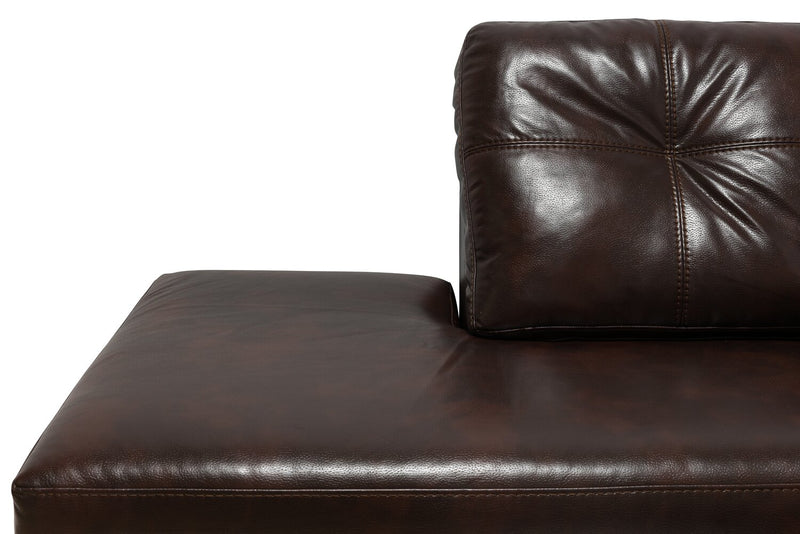 Made in Canada Addison 2-Piece Left-Facing Leather-Look Fabric Sectional with Removable Seat Cushions - Brown