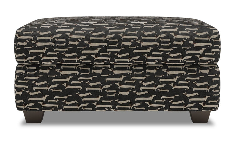 Made in Canada Customizable Sofa Lab The Trunk 39\" Fabric Storage Ottoman - Peppercorn Multicolour