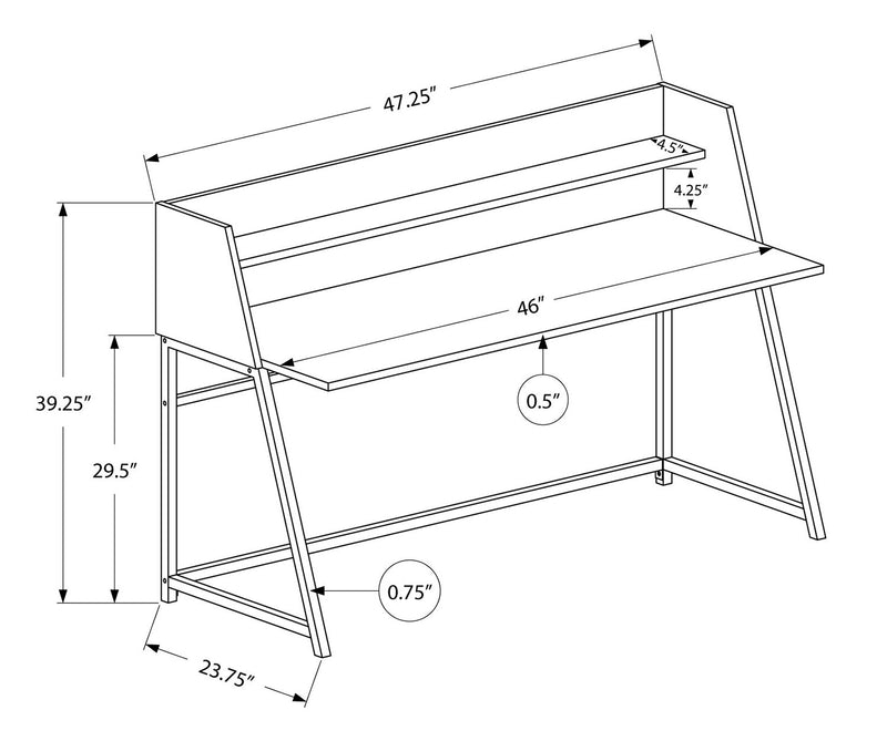 Lawson 47.25\" Office Desk with Small Hutch - White Marble-Look