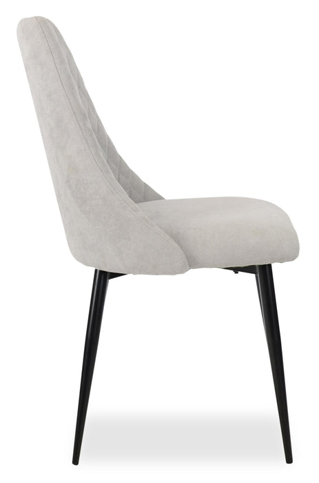 Miya Dining Chair with Polyester Fabric, Metal - Grey