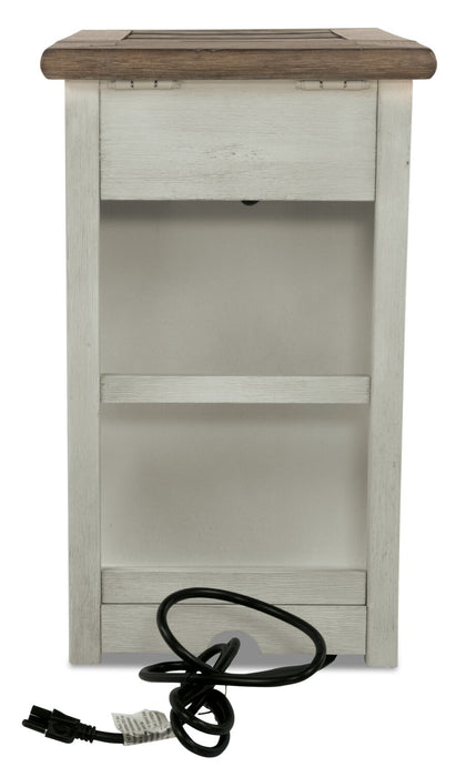 Colby 14\" Rustic Chairside Table with Storage - Two Tone Wood