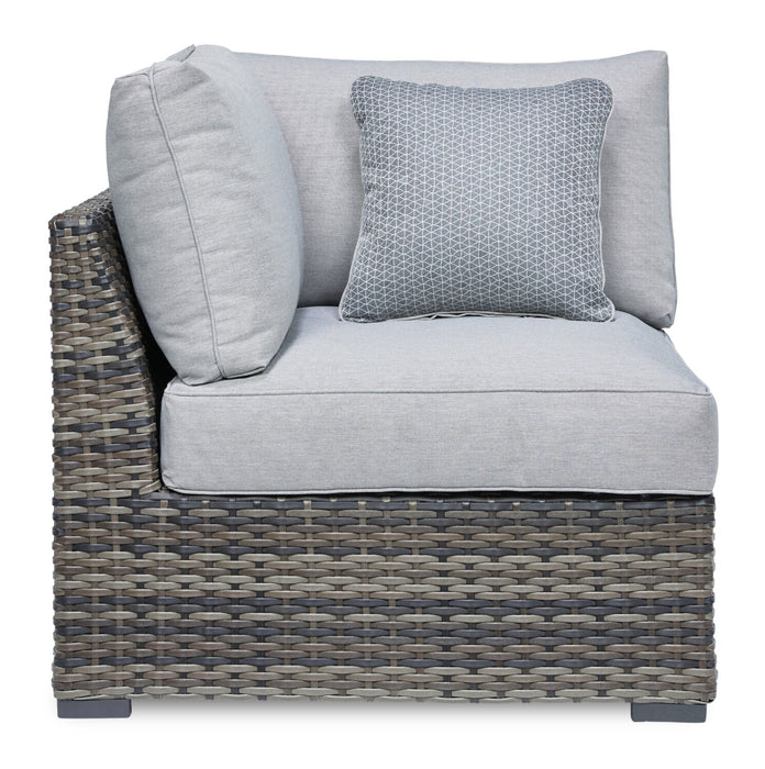 Lilo Outdoor Patio Loveseat - Resin Wicker & Nuvella Fabric, UV & Weather Resistant - Grey