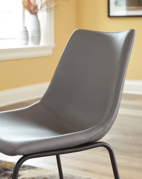 Cole Dining Chair with Vegan Leather Fabric, Metal - Grey