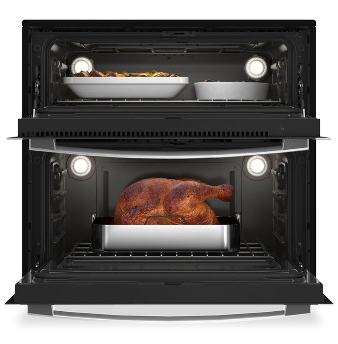 Profile 30\" 5 Cu. Ft. Electric Two-In-One Wall Oven with True European Convection - Stainless - PTS9200SNSS