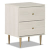 Lake Bedside 2-Drawer Nightstand, 19.5\"W x 25.5\"H, Made in Canada, Glam - White
