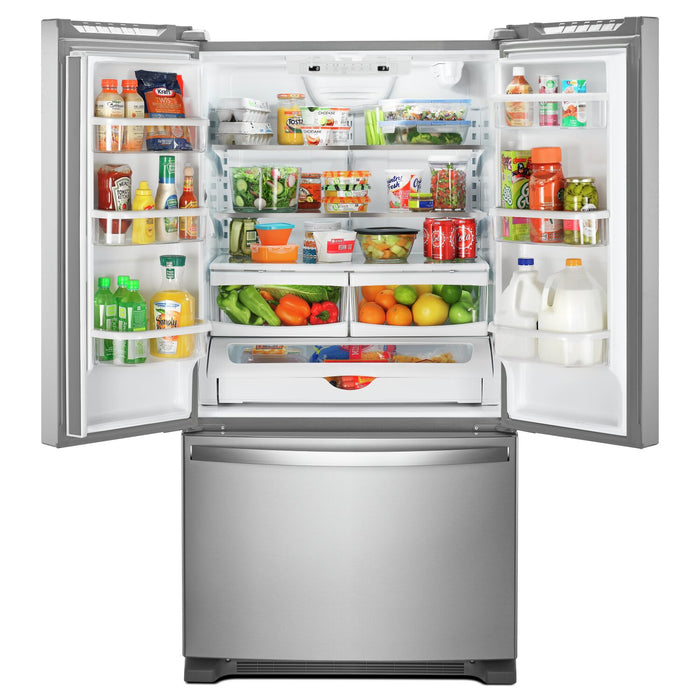 Whirlpool 33\" 22 Cu. Ft. Bottom-Mount Refrigerator - Fingerprint Resistant Stainless Steel - WRFF5333PZ