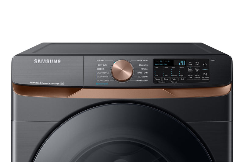 Samsung 5.8 Cu. Ft. Front-Load Steam Washer - Black Stainless Steel - Stackable - WF50BG8300AVUS