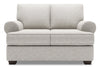 Made in Canada Customizable Sofa Lab Roll 64\" Chenille Fabric Loveseat with Rolled Arms - Luxury Silver