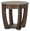 Lyndale 25\" Traditional Round End Table with Shelf - Brown Pine