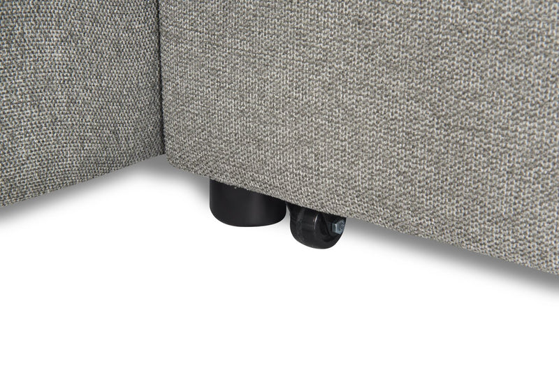 Savvy 2-Piece Right-Facing Linen-Look Fabric Sleeper Sectional with Adjustable Headrests - Grey