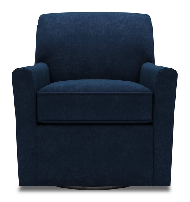 Made in Canada Sofa Lab Customizable Swivel 31\" Velvet Fabric Accent Chair - Royal Blue