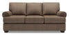 Made in Canada Customizable Sofa Lab Roll 86\" Linen-Look Fabric Sofa with Rolled Arms - Luna Praline Brown