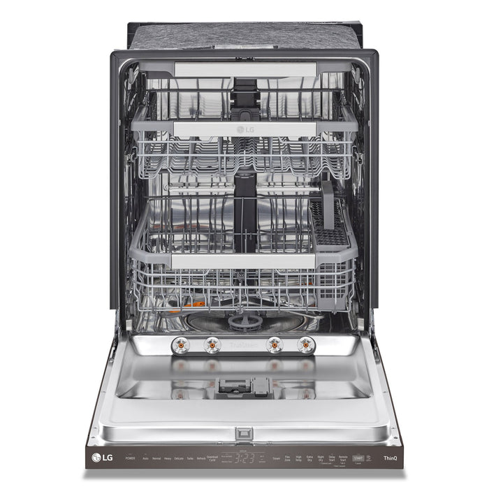 LG 24\" 44 dBA Built-In Top-Control Smart Dishwasher with QuadWash®Pro  - Smudge Proof Black Stainless Steel - LDPS6762D