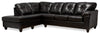 Made in Canada Addison 2-Piece Left-Facing Leather-Look Fabric Sectional with Removable Seat Cushions - Blackberry