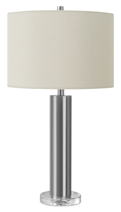 28\" Nickle Metal with Acrylic Base Table Lamp