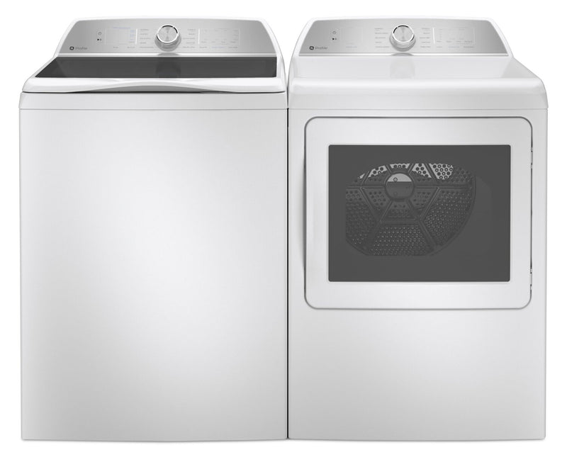 Profile 5.8 Cu. Ft. Top-Load Washer and 7.4 Cu. Ft. Electric Dryer - White
