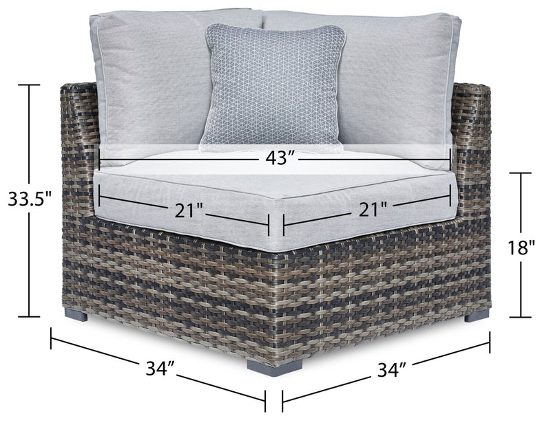 Lilo Outdoor Patio Loveseat - Resin Wicker & Nuvella Fabric, UV & Weather Resistant - Grey
