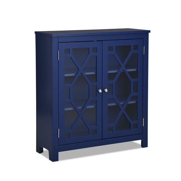 Clary 31.5\" Accent Cabinet with Glass Doors - Navy