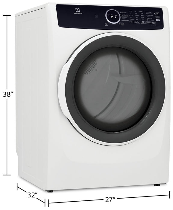 Electrolux 8 Cu. Ft. Electric Dryer with Steam - White - Stackable - ELFE743CAW