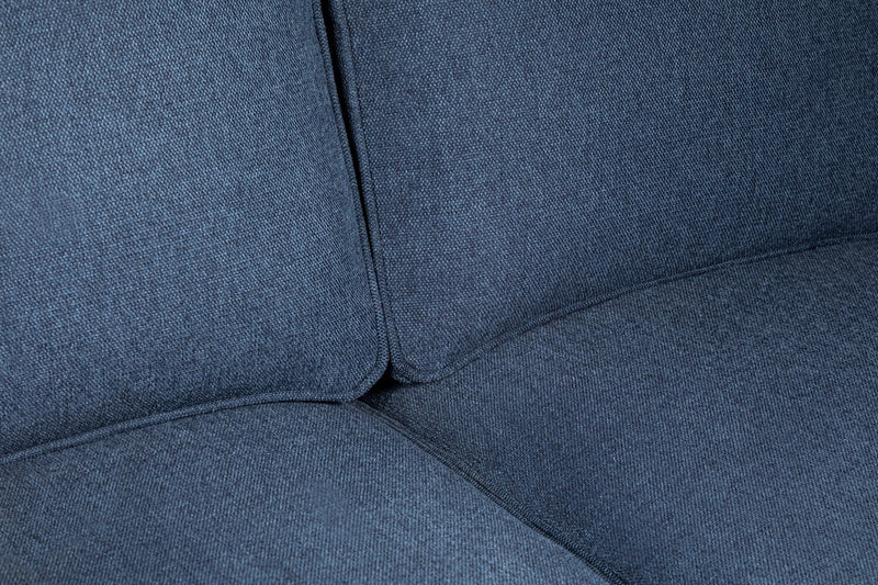 Kort & Co. Kassia 65.4\" Linen-Look Fabric Loveseat with Wood Base and Legs - Blue