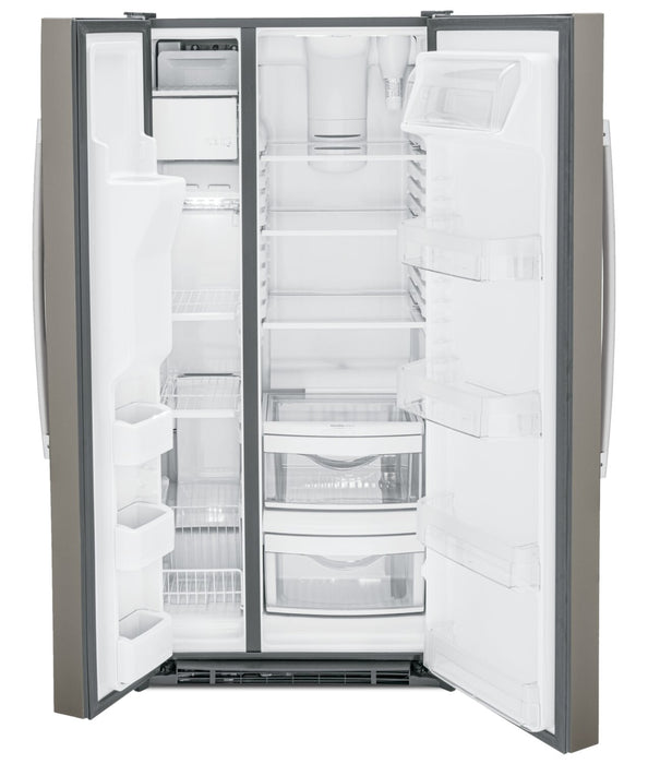 GE 33\" 23.2 Cu. Ft. Side-by-Side Refrigerator - Slate - GSS23GMPES