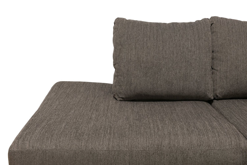 Made in Canada Nofia 3-Piece Left-Facing Chenille Fabric Sectional with  Accent Pillows and Wood Legs - Charcoal Grey