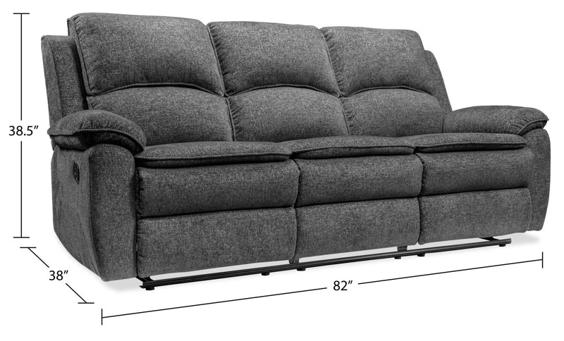 Chandler 82\" Chenille Fabric Reclining Sofa - Grey