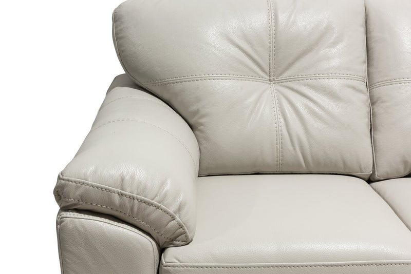 Made in Canada Addison 63\" Leather-Look Fabric Loveseat with Removable Seat Cushions and Tufting - Beige