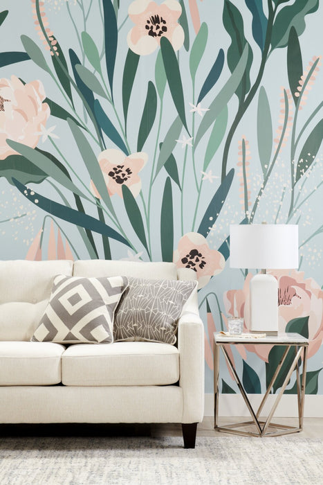 Made in Canada Cindy Crawford Home Kylie 78\" Linen-Look Sofa with Wood Legs - Zeus Pearl