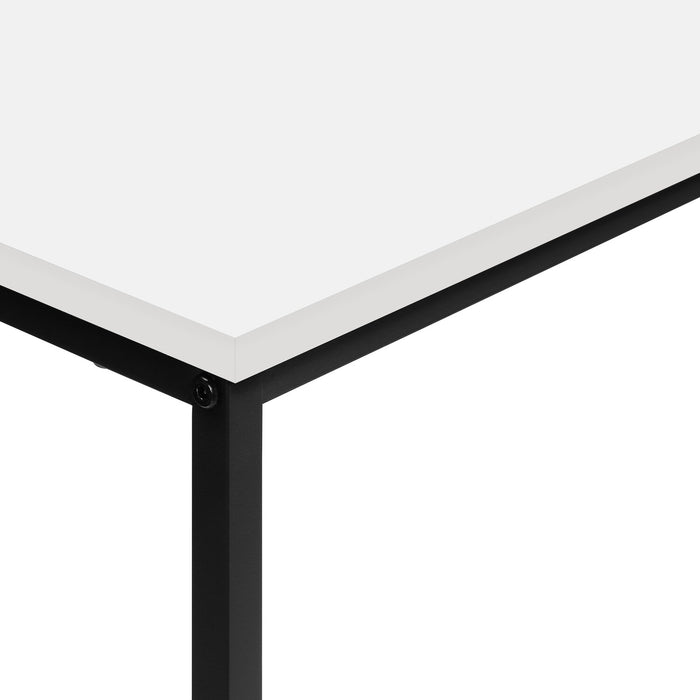 Alma 31.5\" Modern Sofa Table - White with Black Metal Frame