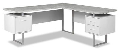 Marnie Reversible L-Shaped Corner Desk - White