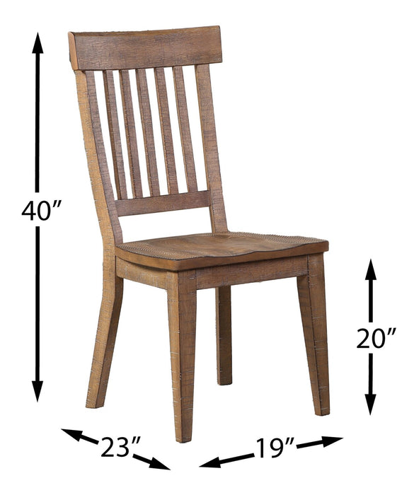 Cedar Dining Chair, Pine Wood, Slat Back - Brown