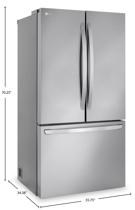 LG 36\" 32 Cu. Ft. French-Door Standard-Depth MAX™ Refrigerator - Smudge Proof Stainless Steel - LRFLS3206S