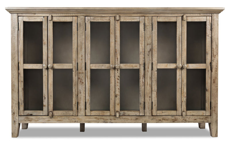 Rocco 70\" 6-Door Large Accent Cabinet - Natural Wood
