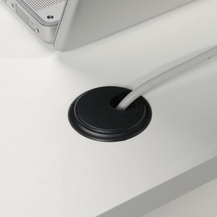 Cayla 59.06\" L-Shaped Office Desk with File Drawer - Soft White