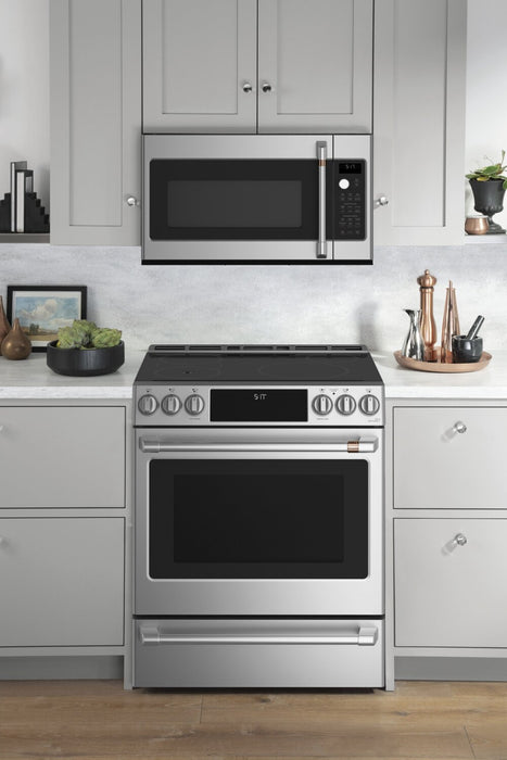 Cafe 5.7 Cu. Ft. Smart Electric Range with In Oven Camera and Cooktop Sensor - Stainless Steel - CHS90XP2MS1