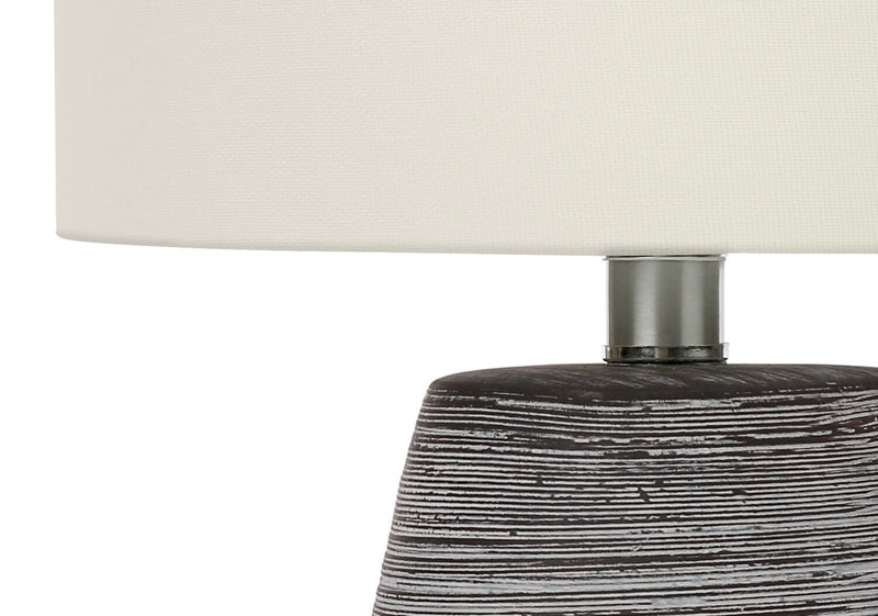 19\" Grey Textured Ceramic Table Lamp