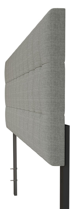 Ellis Upholstered Headboard in Grey Fabric, Button Tufted - Full Size