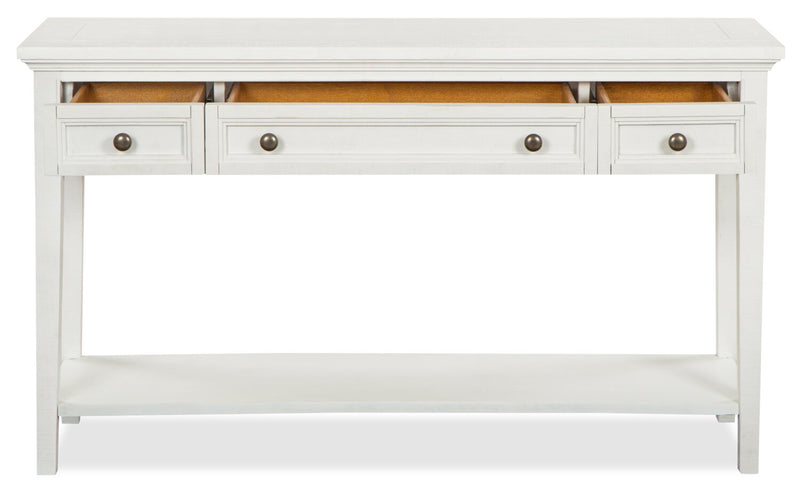 Heron Cove 50\" Traditional Sofa Table with Storage and Shelf - White Pine