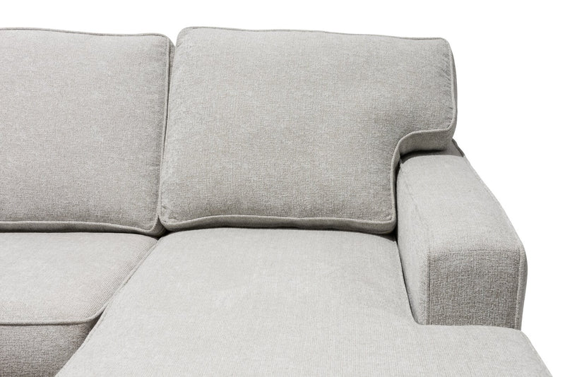 Made in Canada Verona 2-Piece Right-Facing Linen-Look Fabric Sectional with Removable Cushions - Beige