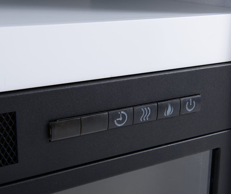 Robin 70\" Modern Electric Fireplace TV Stand with Storage and Cable Management for TVs up to 80\"- White