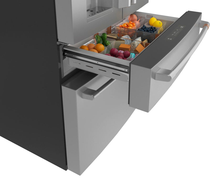 Cafe 36\" 22.3 Cu. Ft. Quad Door Refrigerator - Stainless - CXE22DP2PS1