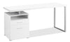 Heather 60\" Adjustable Office Desk with 2-Drawers & Cubbyhole - White