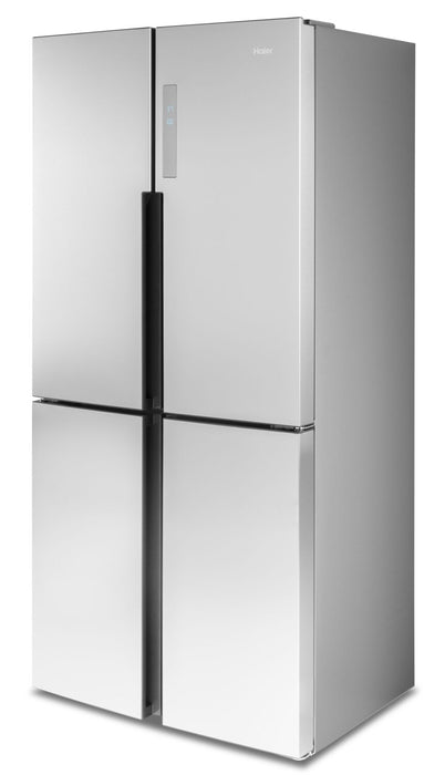 Haier 33\" 16.4 Cu. Ft. Quad Door Refrigerator - Stainless Steel Fingerprint Resistant  - QHE16HYPFS