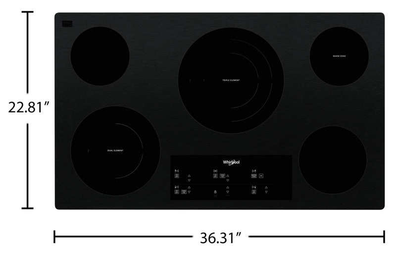 Whirlpool 36\" 5-Element Electric Cooktop - Black - WCE97US6KB