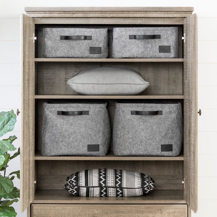 Holt Bedroom 2-Drawer Chest with Storage Cabinet, 33.75\"W x 63.5\"H, Made in Canada - Brown