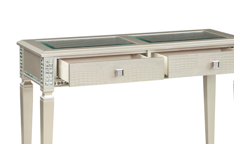 Tyra 48\" Glam Sofa Table with Storage - Champagne