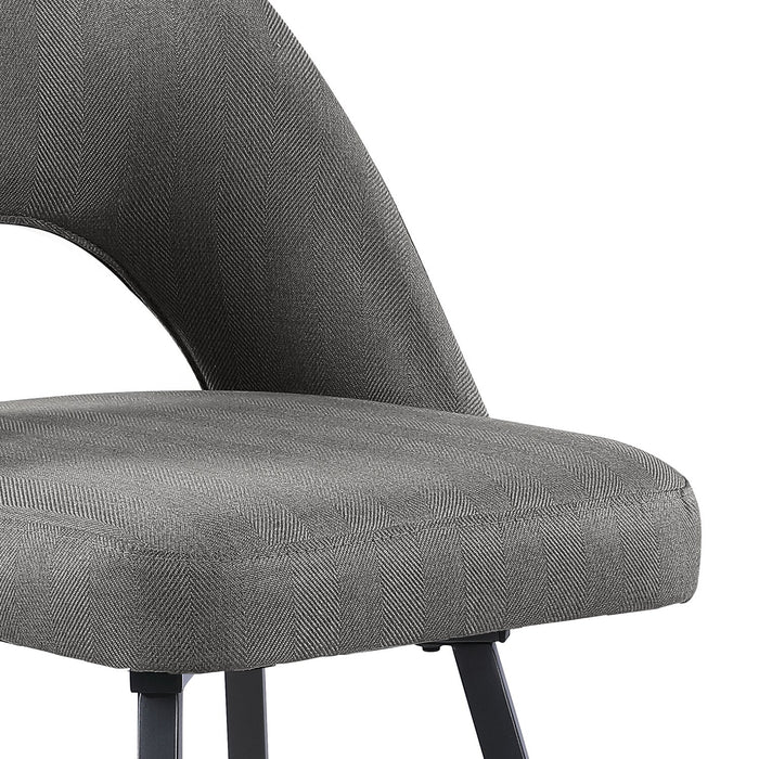 Elijah Counter-Height Stool with Swivel Seat, Linen-Look Fabric, Metal - Grey