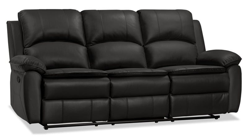 Chandler 82\" Leather-Look Fabric Reclining Sofa - Grey